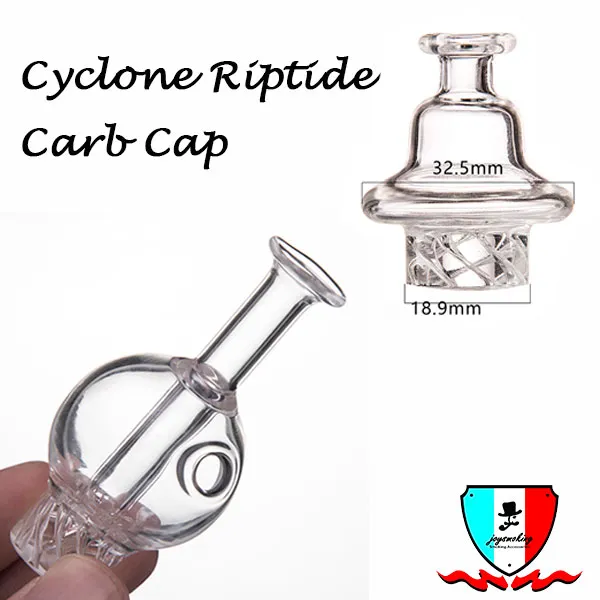 Carb Cap Glass Cyclone Riptide Carb Cap Accessori per fumatori Adatto per 2 mm di diametro 25 mm Banger al quarzo Bowl Perfettamente universale CarbCap con design unico
