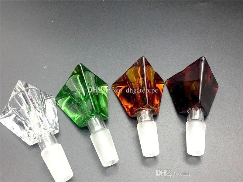 3D Triangle 14mm 18mm Glass Bowls For Bongs Male Joint Colors Smoking Glass Bong Bowl Piece For Glass Bongs Oil Rigs Water Pipes