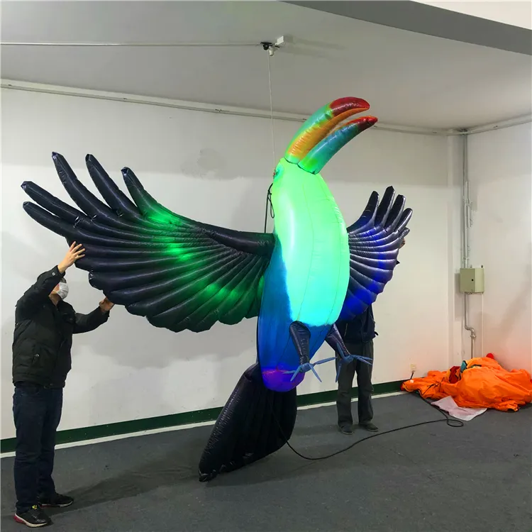 Uccello gonfiabile del pappagallo gonfiabile Tucan gonfiabile di alta qualità di 3m con la striscia del LED per la decorazione del partito all'aperto