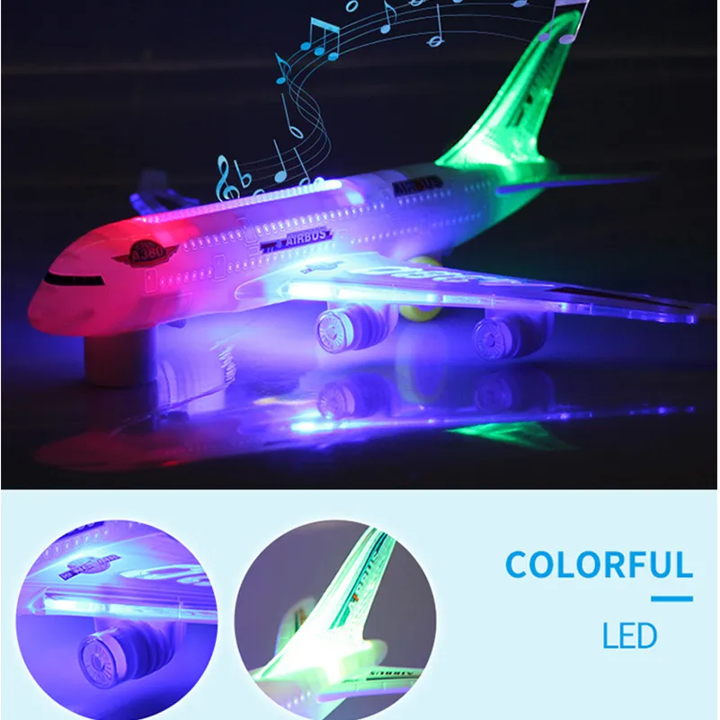 Mini A380 Airplane Toy - Electric Flash Light & Sound