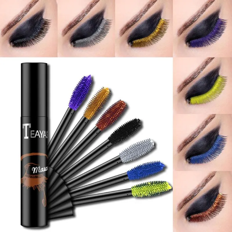 Liquid Thick 4d Silk Fiber Eyelash Mascara 7 Colors Lash Extension Lengthening Waterproof Mascara Rimel Eye Lash Cosmetics TSLM1