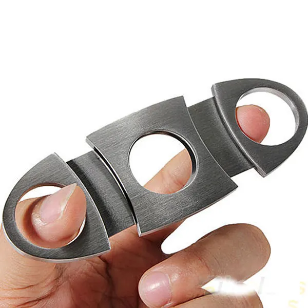 50 x Gratis Frakt Ny Ficka Rostfritt Stål Cigar Cutter Kniv Double Blades Scissors Shears Scissor