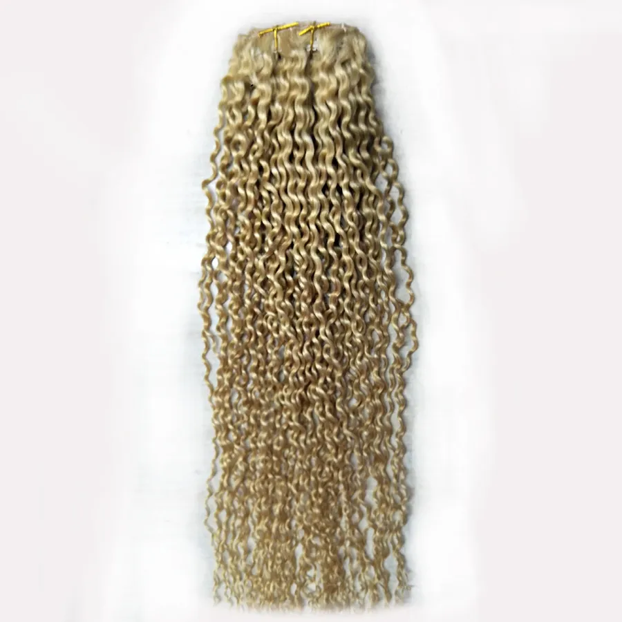 9pcs capelli Remy brasiliani Afro crespi ricci clip nelle estensioni dei capelli umani biondi 613 fatti a macchina 100% capelli umani nero marrone clip in bundle