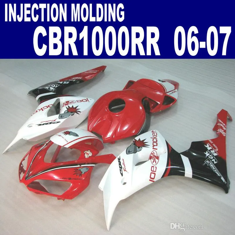 Insprutning Mote Fairing Body Kit för Honda Fairings CBR1000RR 06 07 Red White Black Bodywork CBR 1000 RR 2006 2007 VV8