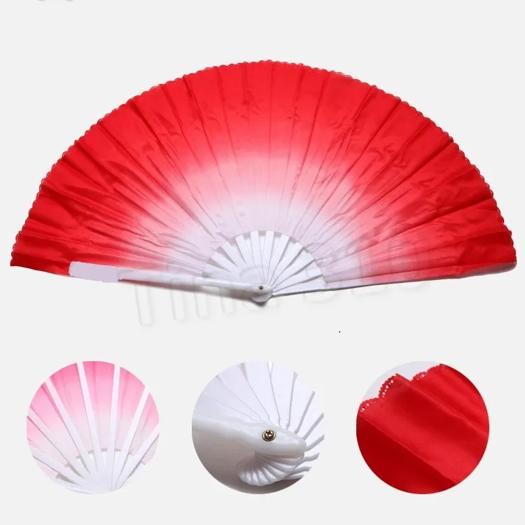 quente 20pcs New Arrival Dança chinesa Fan Silk Weil 5 cores disponíveis para White fã osso casamento PartywareT2I5658