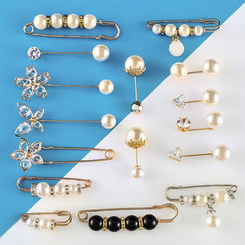 Pearl Brooch Anti Glare Buckle Small Pin To Fix Clothes Lapel Pins