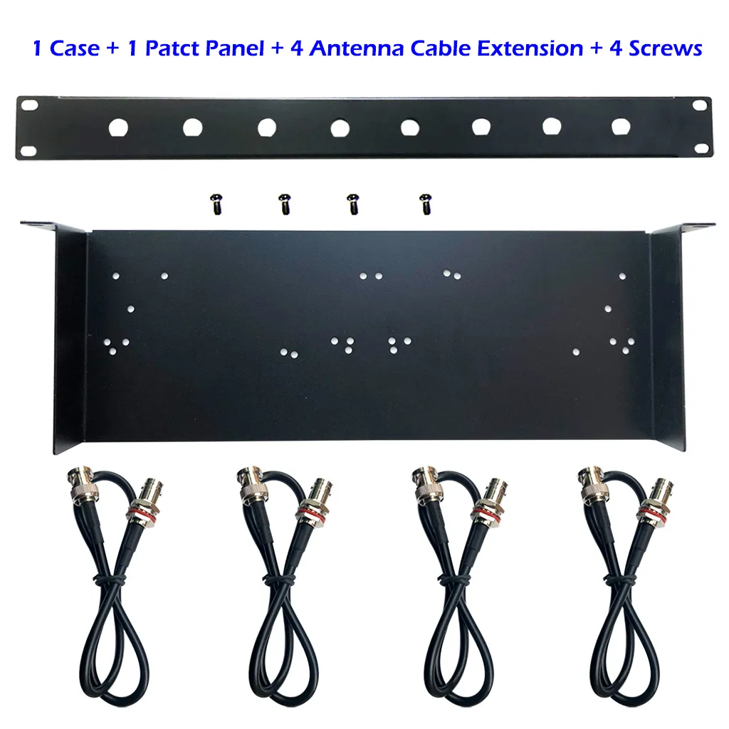 1U Rack Mount,Shelf Tray Case, Patch Panel, Antenna Cable Extension for Wireless Mic Microphone parts