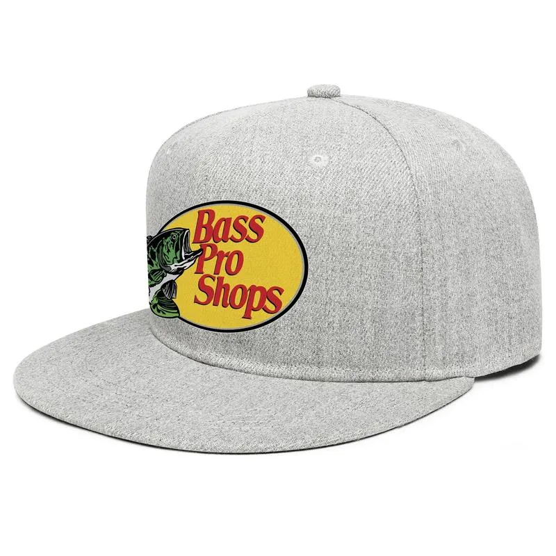 Bass Pro Shop Unisex Flat Brim Baseball Cap Custom Hipster Trucker Hats  Gone Fishing White BPS