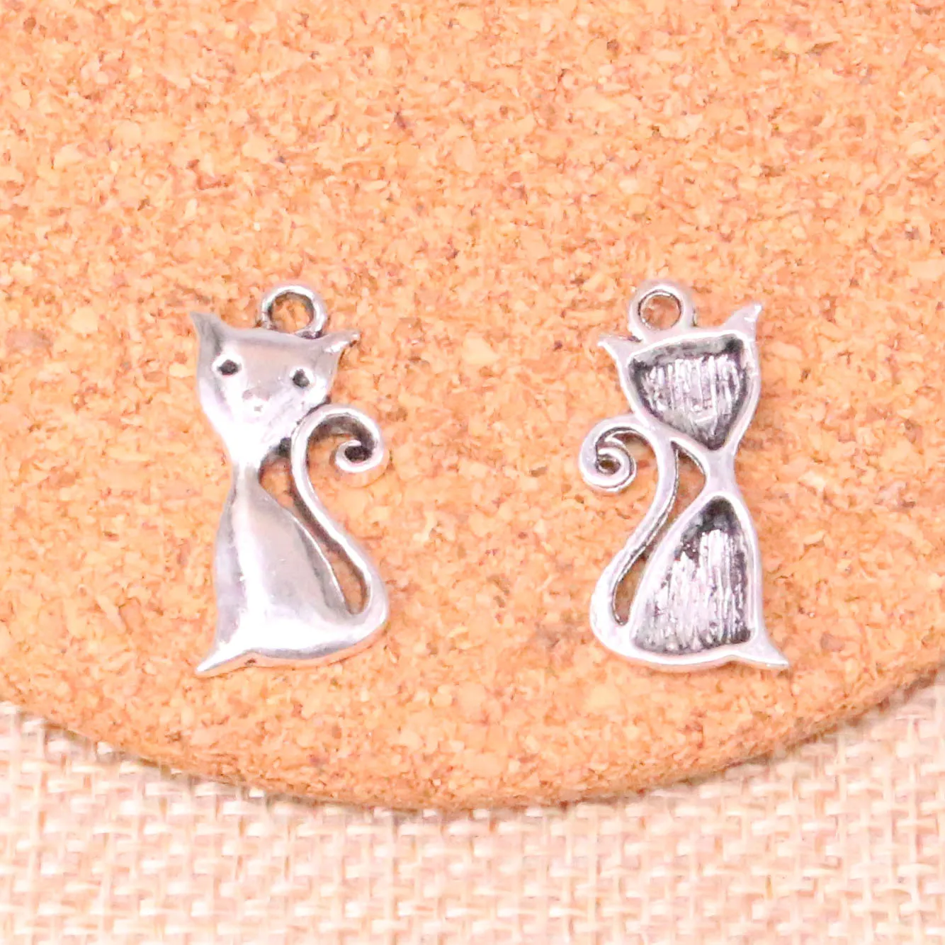 92 sztuk Charms Cat 25 * 12mm Antique Dokonywanie Wisiorek Fit, Vintage Tybetański Silver, DIY Handmade Biżuteria