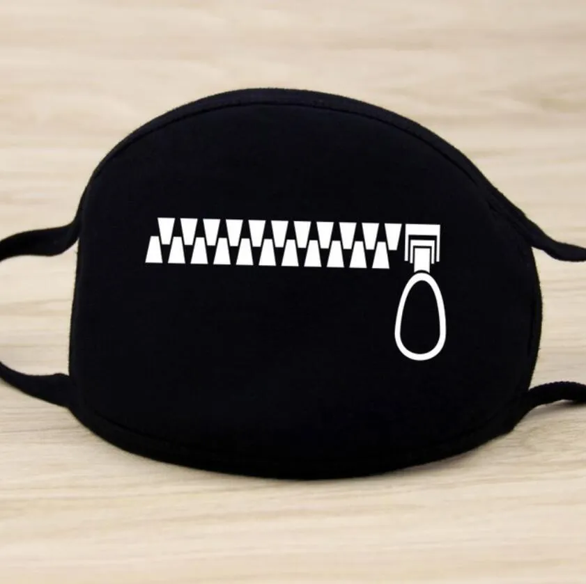Máscara bucal do anime da moda, 4 pacote preto bonito unisex anti