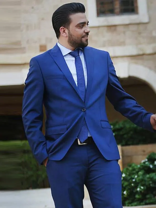 Men's Two Piece Suit Wedding Suit Royal Blue Slim Fit Suits Dinner Suit  Bespoke Tailoring