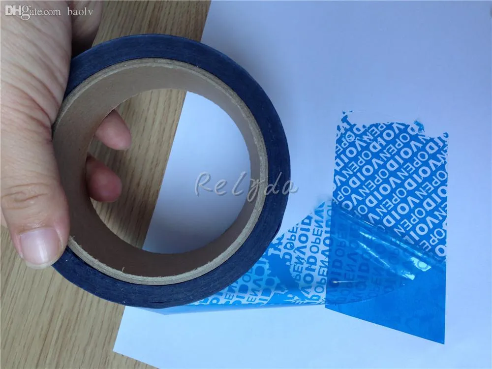 Partihandel Gratis Frakt / Design Tamper Event Förpackning Tape / Adhesive Security Seal / Anti-Counterfeit Label Transfer Void Open 30mm * 15m
