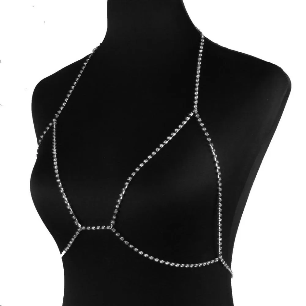 New Sexy Crystal Body Chain Women Rhinestone Body Bra Harness Sparkle  Summer Beach Bralette Bikini Chain Body Jewelry From Oncemorelove6789,  $1.55