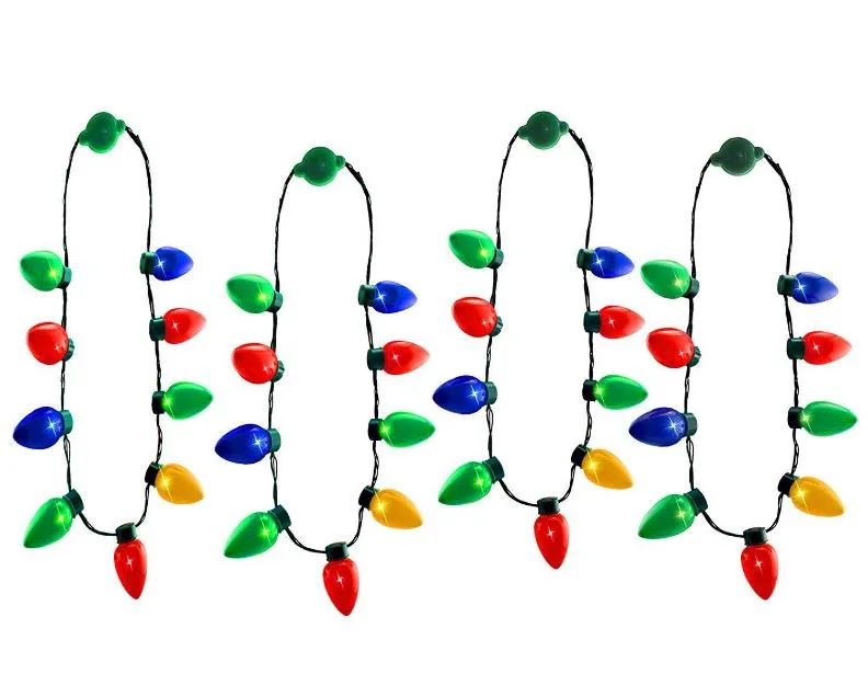 Xmas Light Necklace LED Christmas Bulb Necklace String Lights for Kids  Adults Christmas Decorations Xmas Party Favors