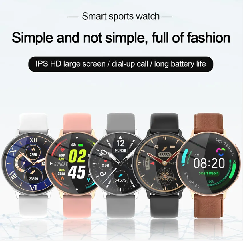 C6 Akıllı İzle IP67 su geçirmez 1.3 Tam Yuvarlak Ekran Çoklu SmartWatch Spor Tracker Kablosuz Erkekler Kadınlar İzle İçin Çağrı Şarj Dial