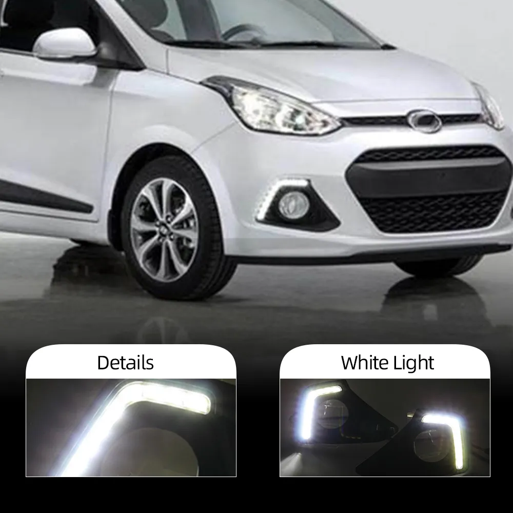 1Set LED DRL Daytime Right Light Daylight Водонепроницаемая противотуманная лампа укладки автомобиля для Hyundai I10 2013 2014 2015 2016