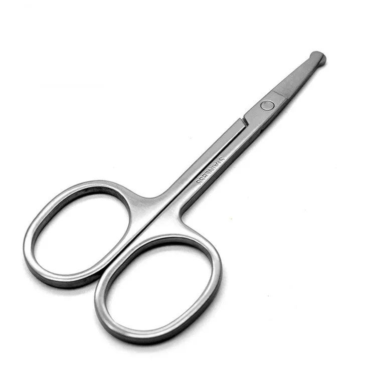 2.0 stainless steel round nose hair scissors small scissors nose hair hair color makeup eyebrow trimming beauty tools 50 pcs