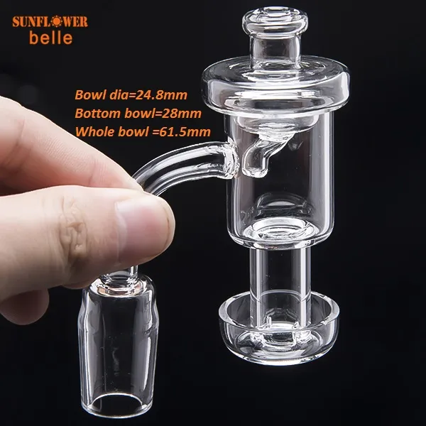 석영 진공 Banger 네일 세트 Terp 진공 Quartz 못 OD 25mm 투명 유리 카브 캡 10mm 14mm 18mm 클리어 조인트 632