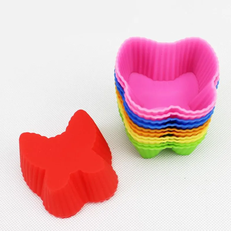 New 1Pcs Butterfly Shape Silicone Muffin Cupcake Mold Case Bakeware Maker Mold Tray Baking Cup Liner Baking Molds Promotion