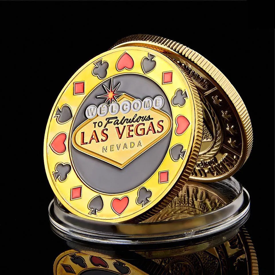 Challenge Metal Crafts Banker Press Card Poker Chips Las Vegas Gold