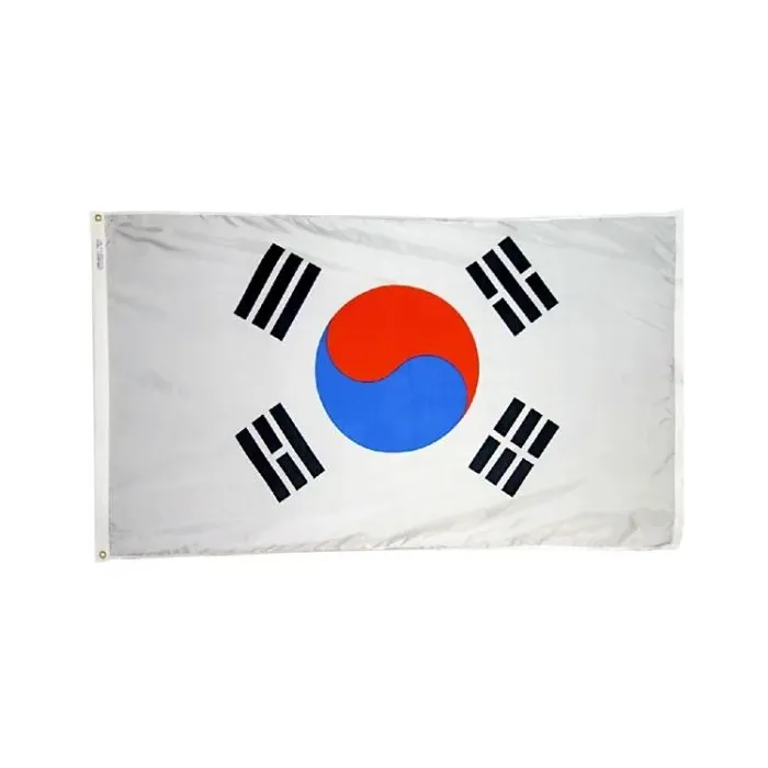 3x5ft韓国の国旗ポリエステル生地安く150×90cm国の飛んでいる吊り下げ、安全パック、無料の速い船積み