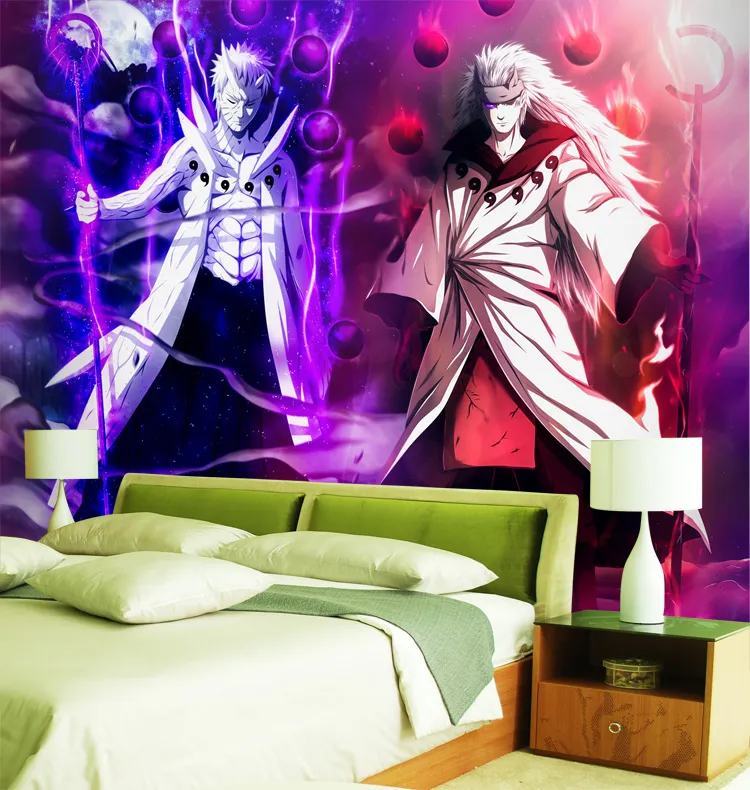 Papel de parede 3D personalizado Mural de parede japonês anim Naruto Po wallpaepr uchiha madara Cobertura de parede Quarto infantil Sala de estar Sofá TV B357s