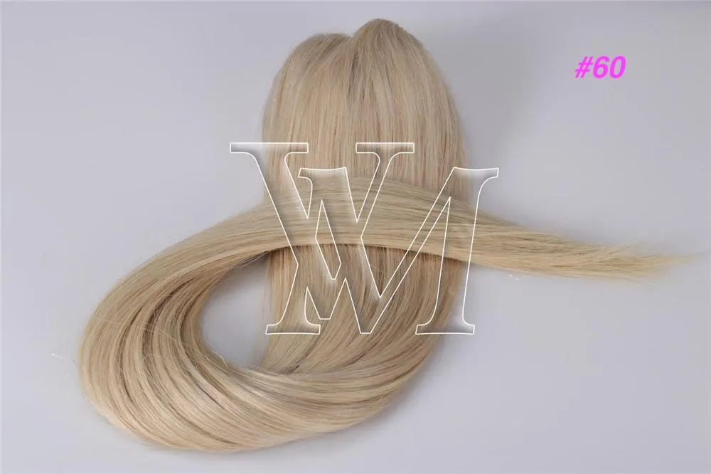 140g 12 to 26 inch European unprocessed Virgin Human Hair Extensions Full cuticle aligned #613 #60 Straight Horsetail Magic Wrap Ponytail