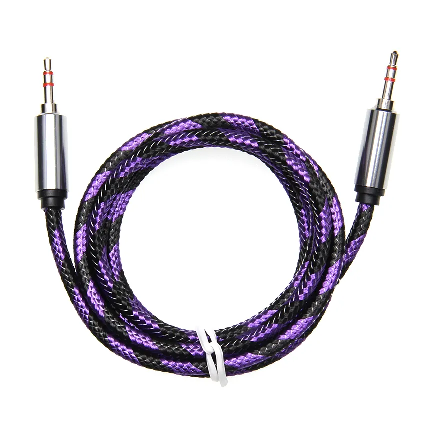 1,5 mt Serpentine audio line 3,5mm AUX Stecker auf Stecker Audio Kabel für Telefon Autolautsprecher 500 stücke