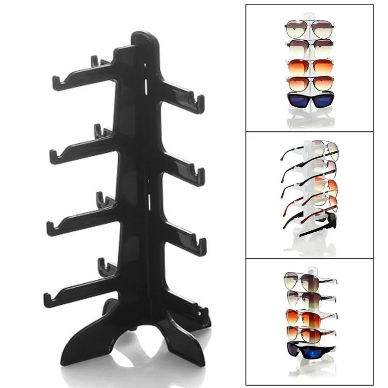 4 Layer Plastic Frame Display Stands 3 Colors Fashion Sun Glasses Eyeglasses Plastic Eyewear Counter Showing Stand Holder Rack