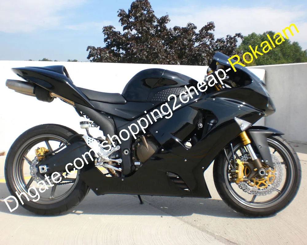 ZX-6R 2005 2006 Czarne odróbki korpusów do Kawasaki Ninja ZX6R ZX 6R 05 06 ABS Plastikowy wyścig wyścigowy zestaw (formowanie wtryskowe)