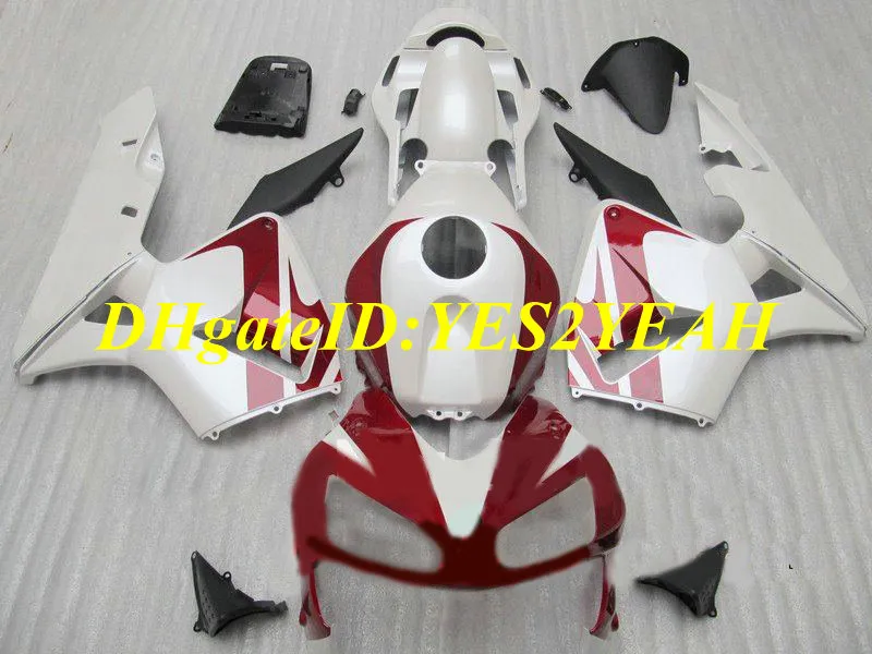 Kit de Carenagem da motocicleta para Honda CBR600RR 03 04 CBR 600RR F5 2003 2004 05 CBR600 ABS Vermelho branco Carenagens set + Presentes HG58