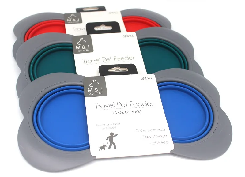 Gamelles pour chien à volume élevé de 768 ml Pliable avec rebord, mangeoire pour animaux de compagnie de voyage pliable portable