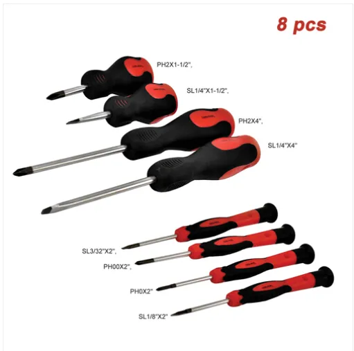 HOT Wholesales!!!Tool Box 2022 TOOLMAN 8pc Philips Flat Cross Point Slotted Screwdriver Set Driver Repair Tool