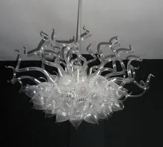 Lampes de design moderne Lustres de Murano soufflés à la main Type contemporain Lustre en verre blanc clair de style italien