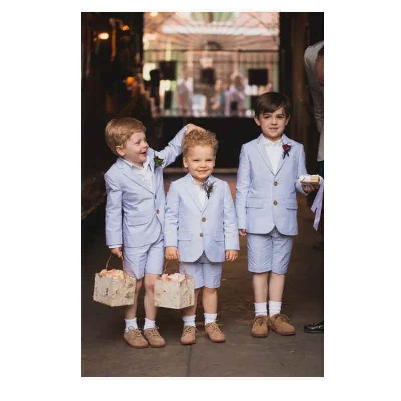 Boys Suits Slim Fit Tuxedo voor Bruiloft 2 Stuk Kinderen Formele Wear Holiday Outfits Dressy Daisy Boy Dress Past (Shorts + Jacke) t