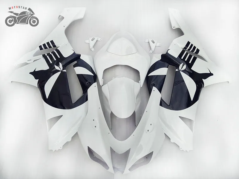 Premium White And Black Fairings For Kawasaki Ninja 2007