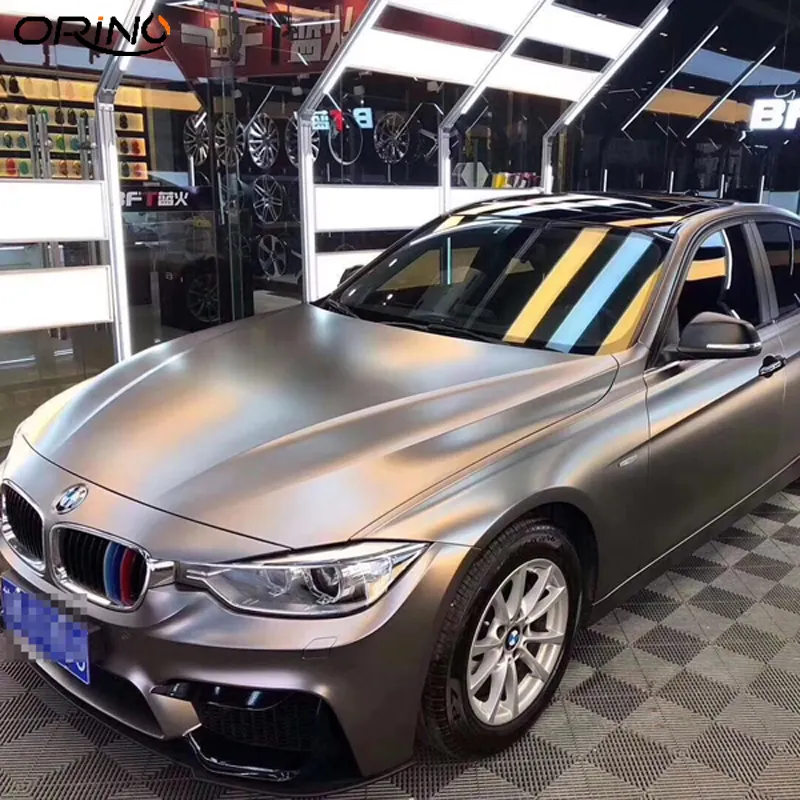 Pearl Matte Metallic Gunsmoke Grey Vinyl Wrap Film DIY Self Adhesive