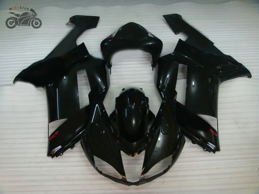 Kits de carénage chinois de haute qualité pour Kawasaki Ninja 2007 2008 ZX6R 07 08 ZX-6R ZX 636 carénages en plastique ABS noir pièces de moto