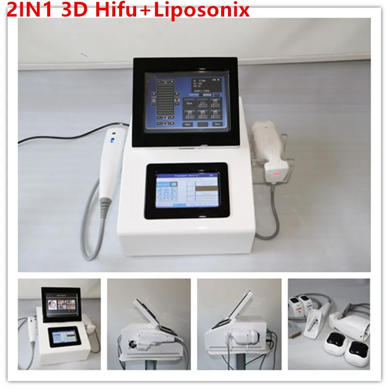 2IN1 HIFU Liposonix Machine 3D HIFU Liposonix Face Lift Wrinkle Removal Body Slimming Machine Portable HIFU Liposonix