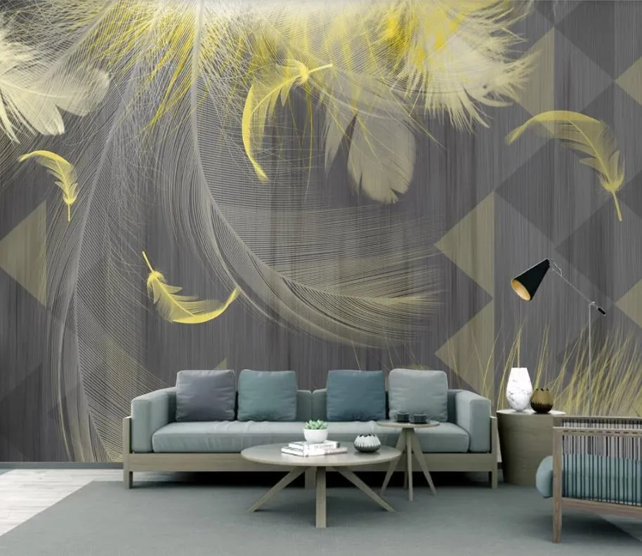 Papier peint 3D personnalisé mural de style européen Geometric Golden Feaming Fond Fond d'écran Salon Chambre à coucher Salle murale Décoration