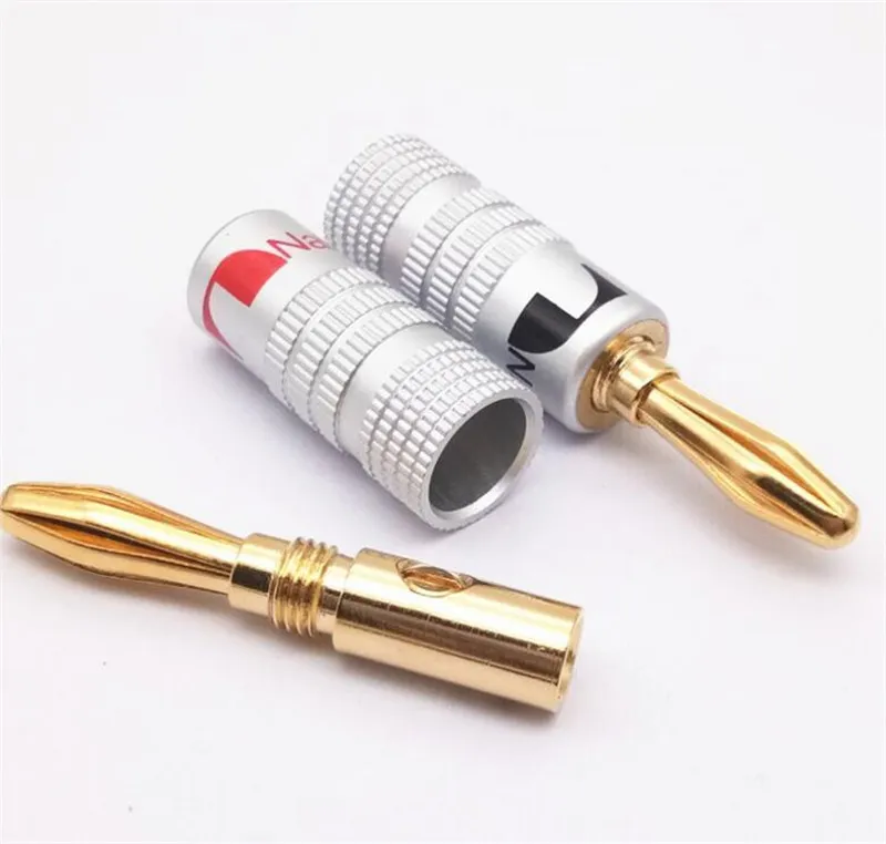 Alto-falante de alta qualidade Nakamichi 24K ouro plugues banana conector 500 pçs/lote