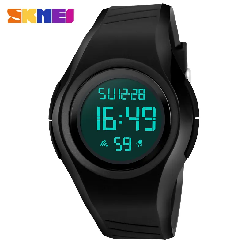 Skmei Fashion Simple Sport Watch Men 5bar مقاوم للماء الساعات التقويم LED عرض رقمي مراقبة ريبو مركبة 1269203D