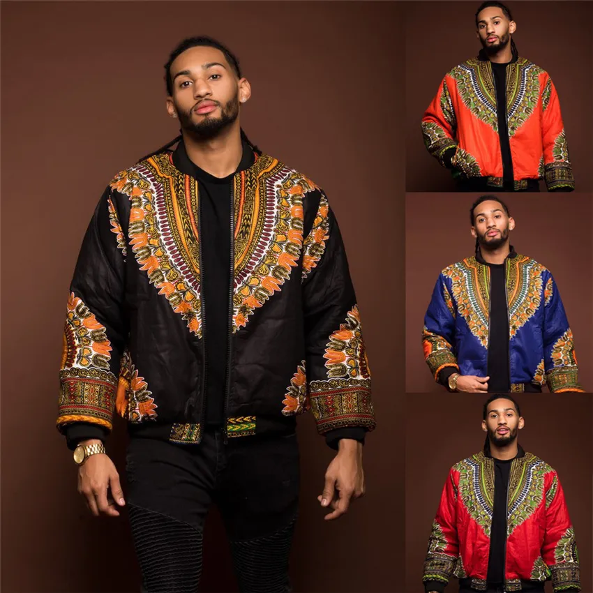 2019 afrikanische Männer Jacke Druck Rich Bazin Langarm Mode Afrika Traditionellen Dashiki Mantel für Männer Kleidung S-XL