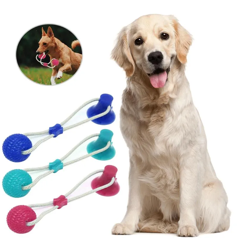 Pet Dog Molar mordida Brinquedo Animais de estimação Suprimentos Dog Tug Rope Bola Masting Brinquedos Animais Animais Dente de Limpeza Brinquedos Com Aspiração para Cães Pequenos