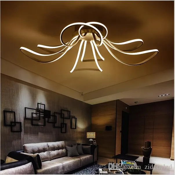 Creative modern minimalist led ceiling light Aluminum line ceiling indoor lighting AC85-265V for living room bedroom lamparas white home lig