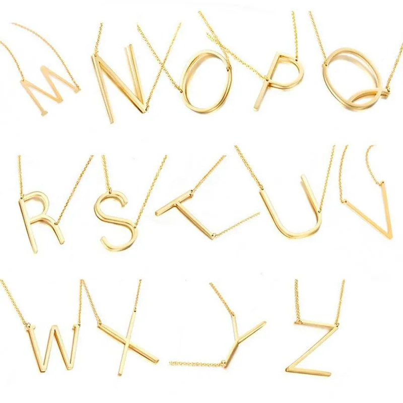 A ~ Z lettera iniziale Collane con ciondolo per donna Capitale 26 Charm alfabeto inglese Oro Argento Catene in oro rosa Gioielli di lusso femminili
