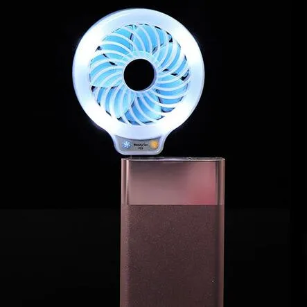 USB LED-fläkt Mini Portable Fill Light Power Fans 2 Färger Night Light Pocket Small Fan Party Favor OOA8014