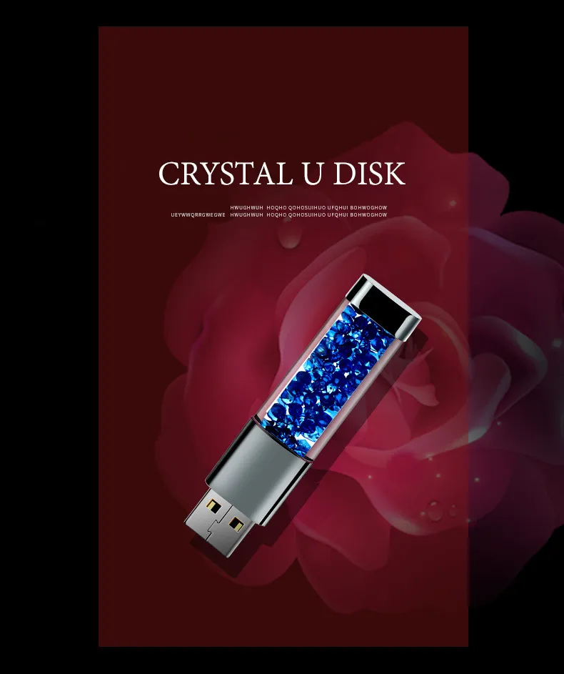 Fashion Diamond Crystal Usb Flash Drive Metal Pen Drive Usb2.0 Flash Drive 4g 8g 16g 32gb Memory Stick U Disk Pendrive Best Gift 6