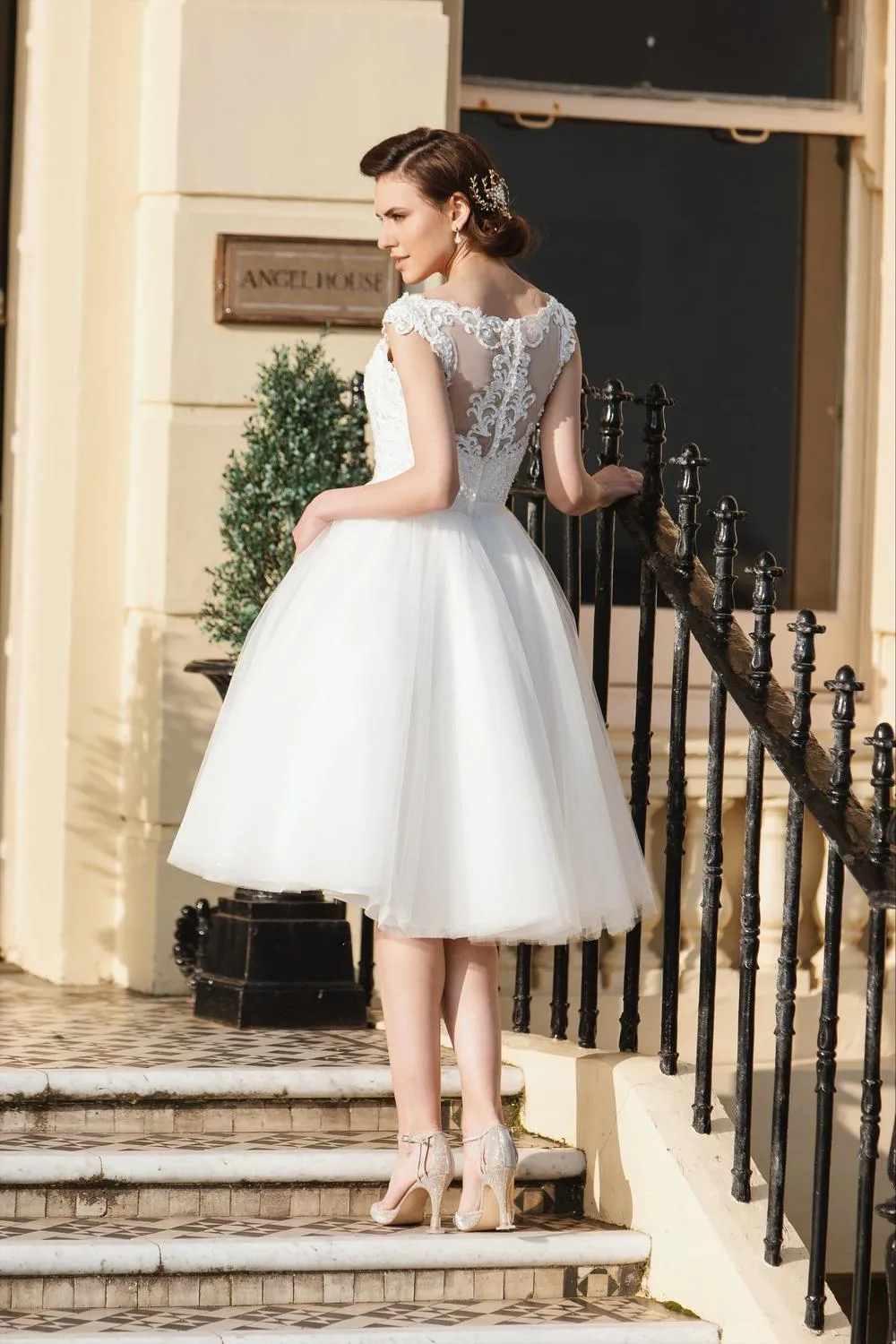 Vintage knee length wedding dresses sales