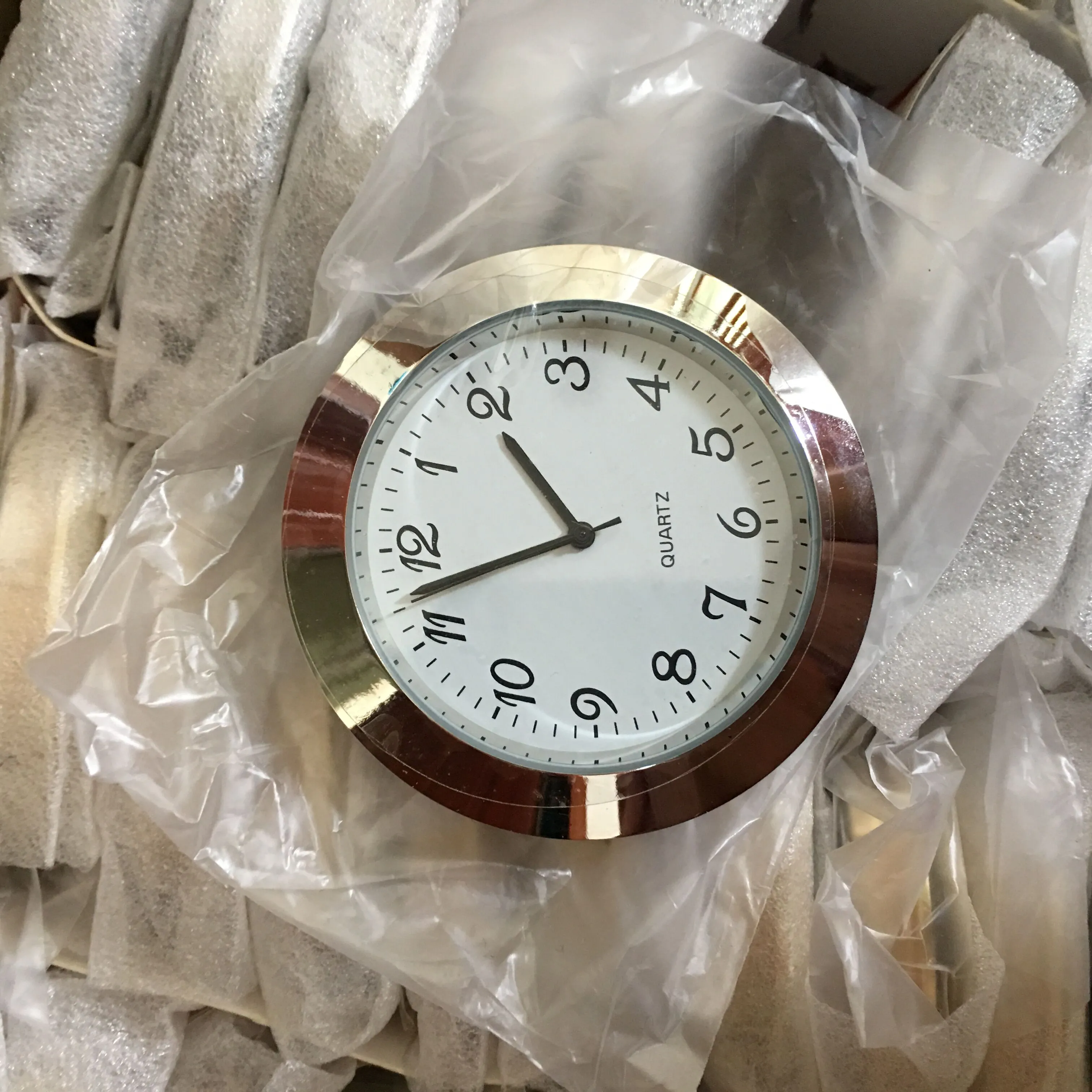 Goud, zilveren geval met Romeinse / Arabische 50mm Insertion Clock 2 Inch Insert Japanse PC21S Metal Fit Up